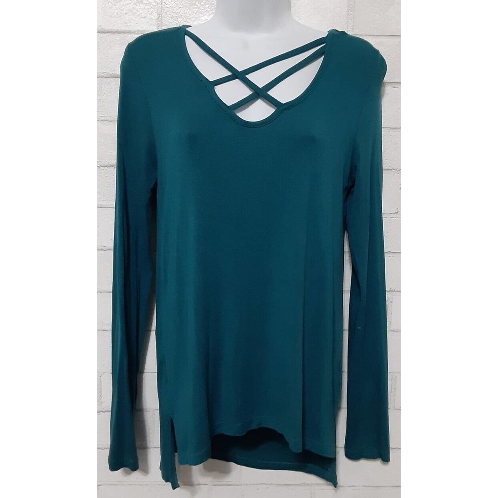 Sweet Tea’s by Pink Rose Long Sleeve Lightweight T-Shirt Teal Green Size S Small